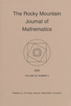 Rocky Mountain Journal Of Mathematics